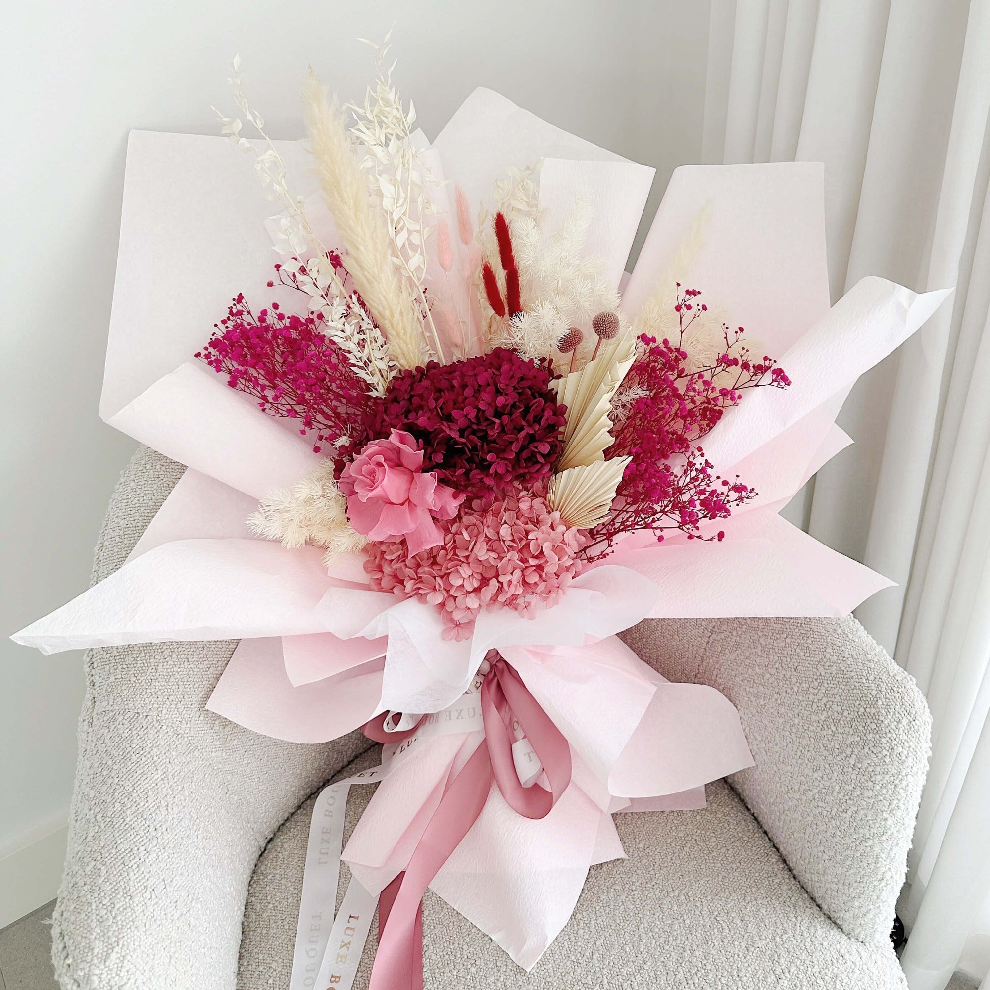 Dried Flower Bouquet Pink Burst Sydney Delivery Only
