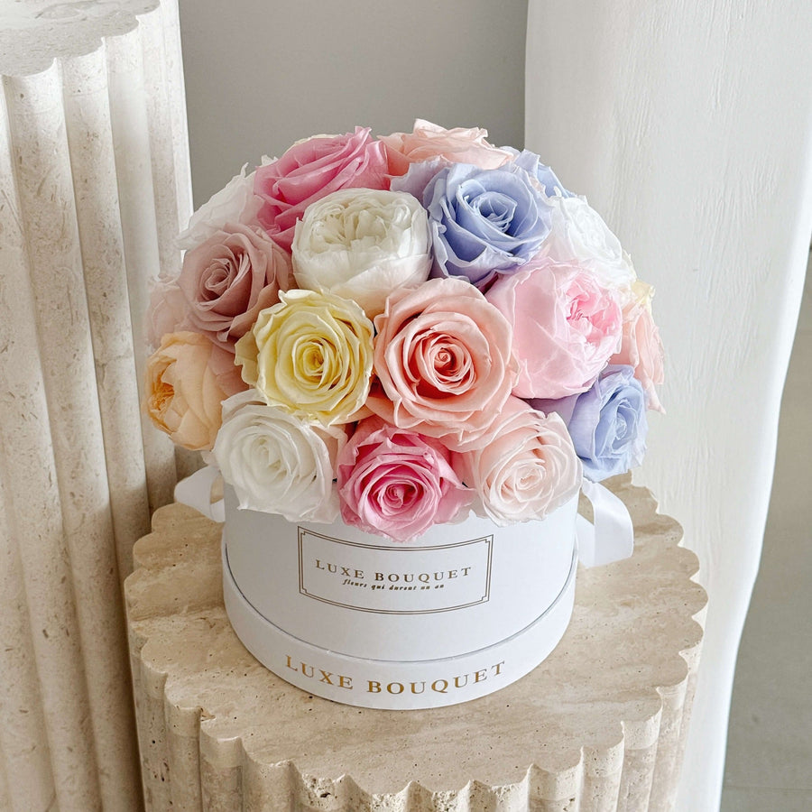 Medium La Fleur - Mixed Pastel Box - Luxe Bouquet roses that last a year
