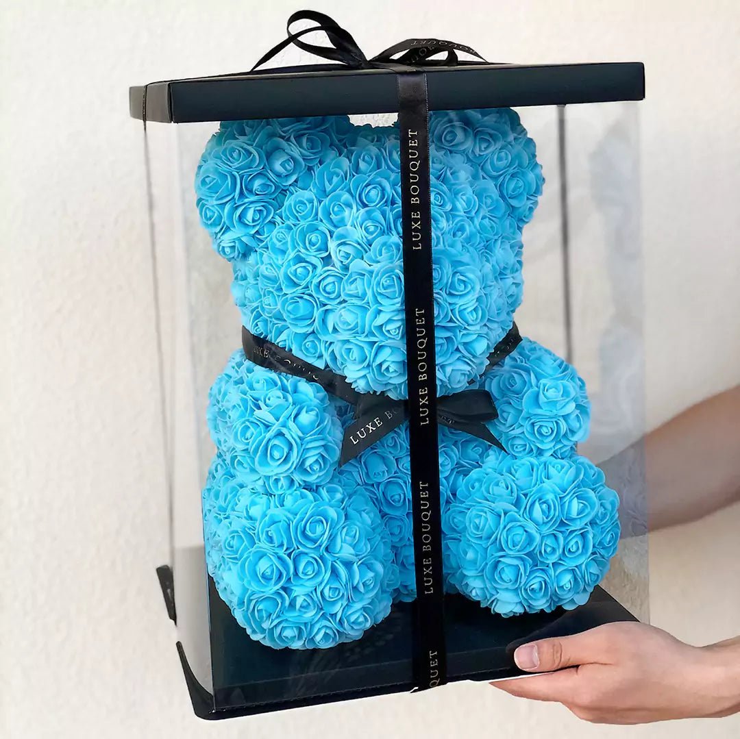 Blue Rose Bear 40cm
