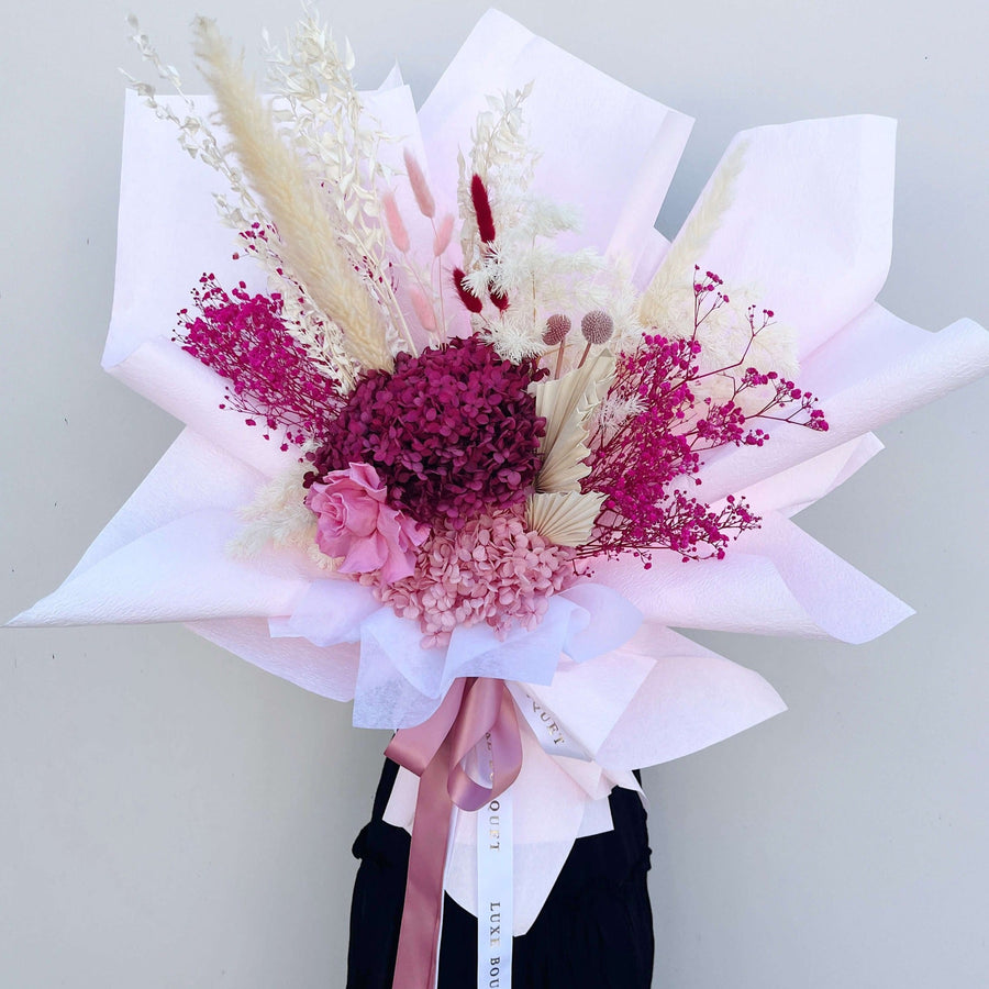 Dried Flower Bouquet - Pink Burst - Sydney Delivery Only - Luxe Bouquet roses that last a year