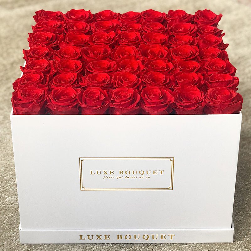 Grand Everlasting Rose Square Box - Luxe Bouquet roses that last a year