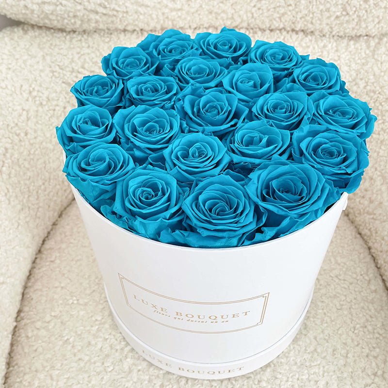 Grand Luxe Bouquet Box - Aqua Everlasting Roses - Luxe Bouquet roses that last a year