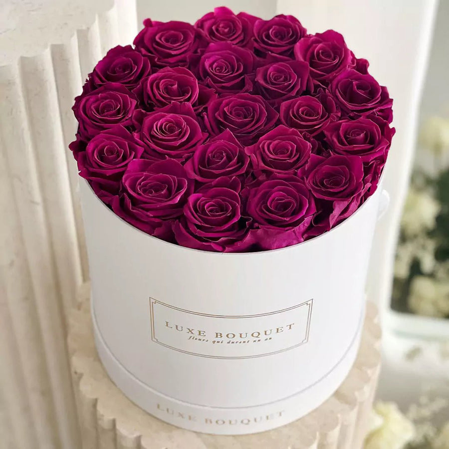 Grand Luxe Bouquet Box - Purple Everlasting Roses - Luxe Bouquet roses that last a year
