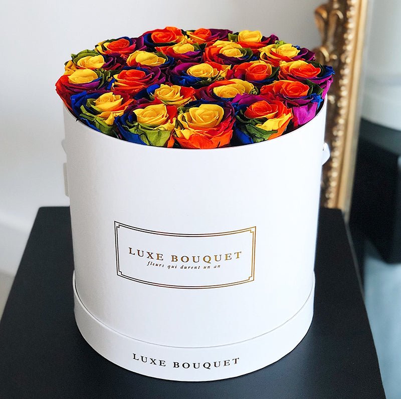 Grand Luxe Bouquet Box - Rainbow - Luxe Bouquet roses that last a year