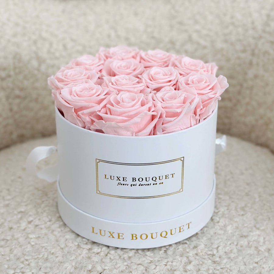 Medium Round Everlasting Rose Box - Luxe Bouquet roses that last a year