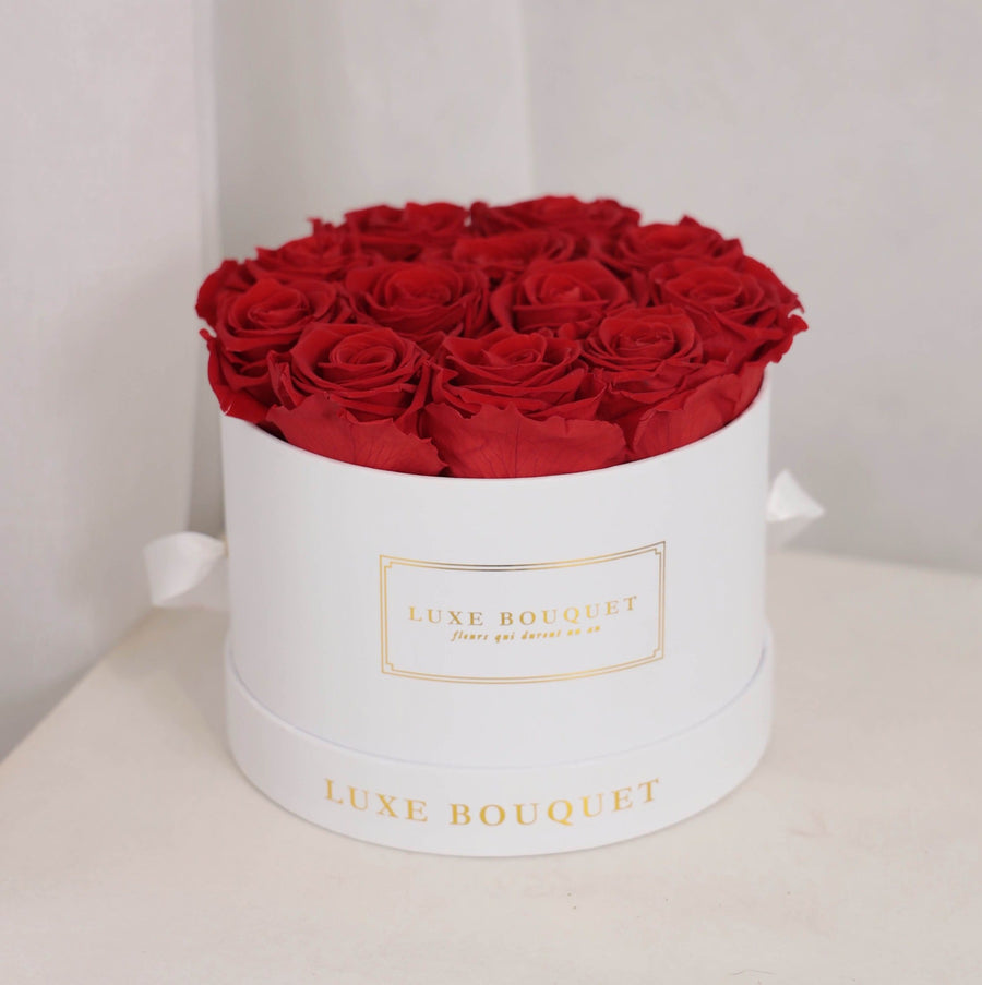 Medium Round Everlasting Rose Box - Luxe Bouquet everlasting flowers that last a year