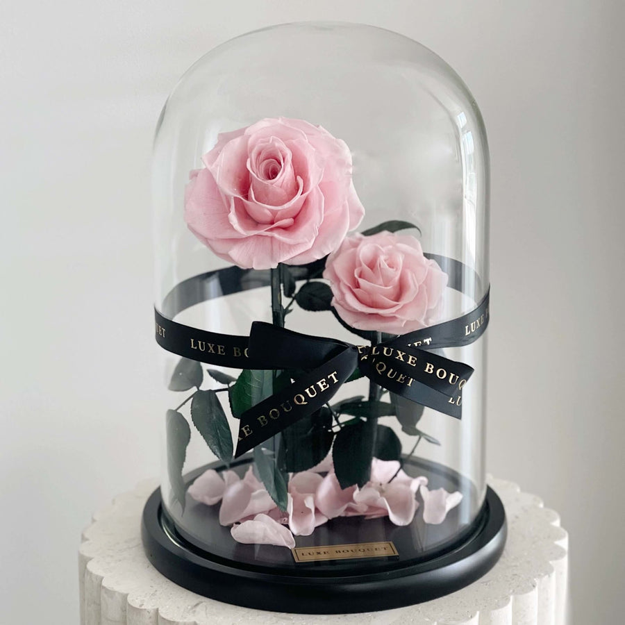 The Everlasting Duo - Pink Roses - Luxe Bouquet roses that last a year