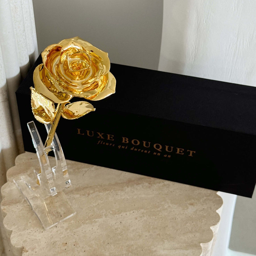 24K Gold Dipped Rose - Gold - Luxe Bouquet roses that last a year