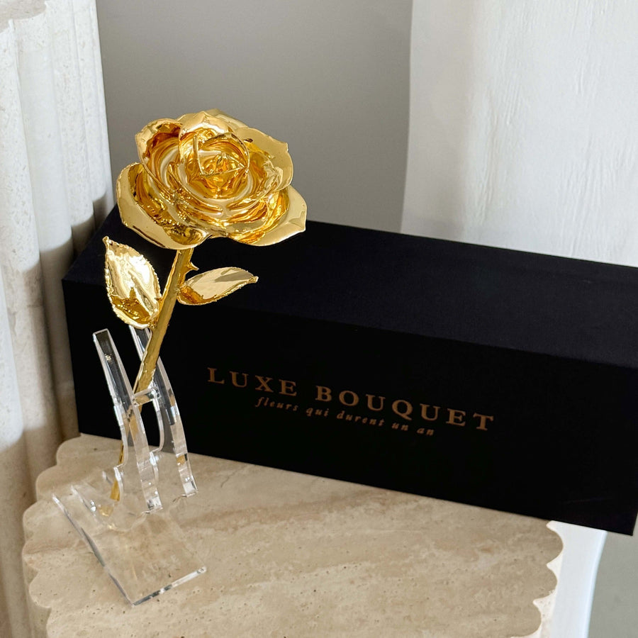 24K Gold Dipped Rose - Gold - Luxe Bouquet roses that last a year