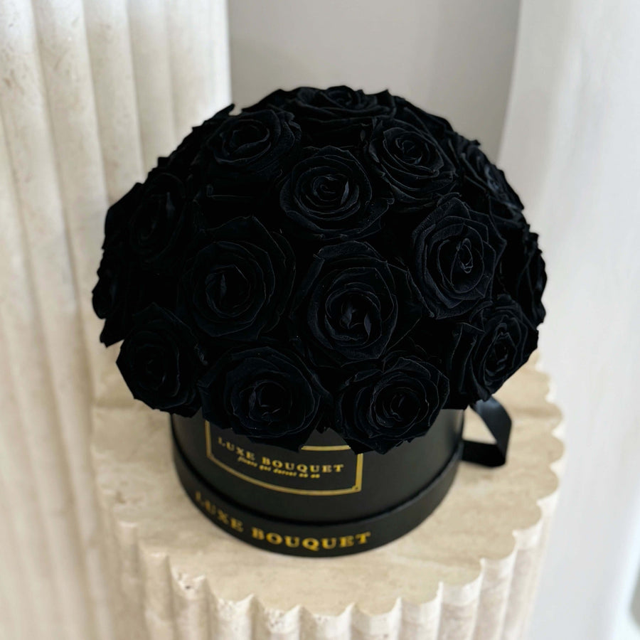 Medium La Fleur - Black Roses Box - Luxe Bouquet roses that last a year