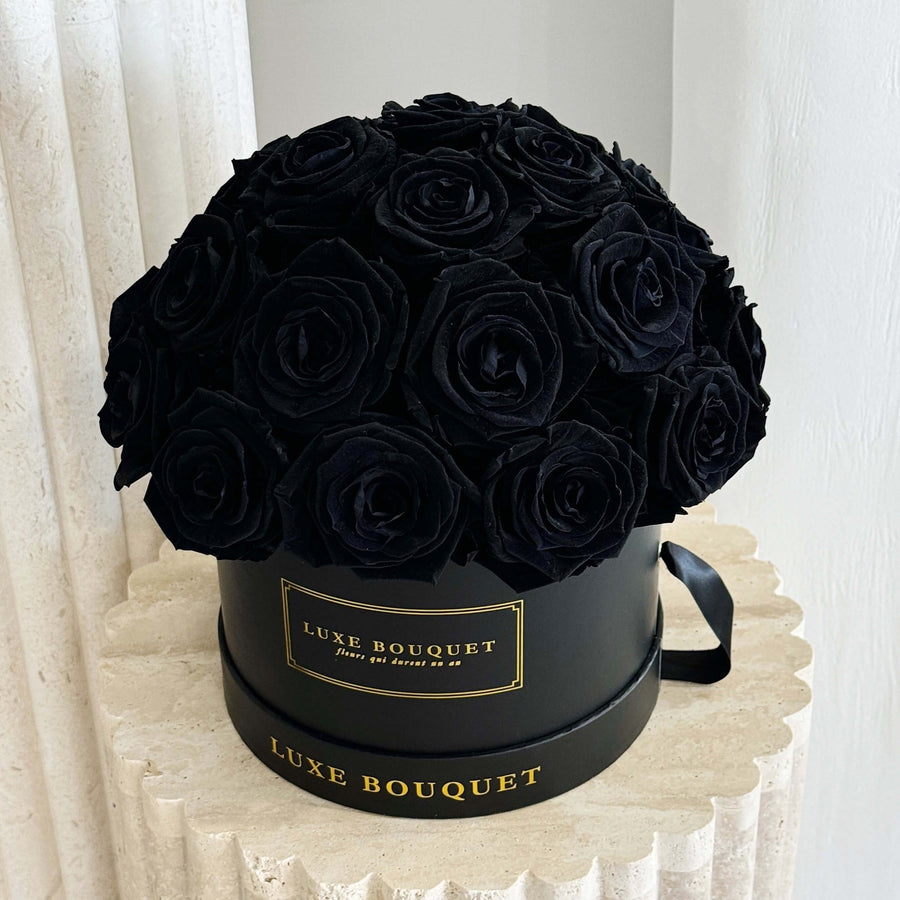 Medium La Fleur - Black Roses Box - Luxe Bouquet roses that last a year