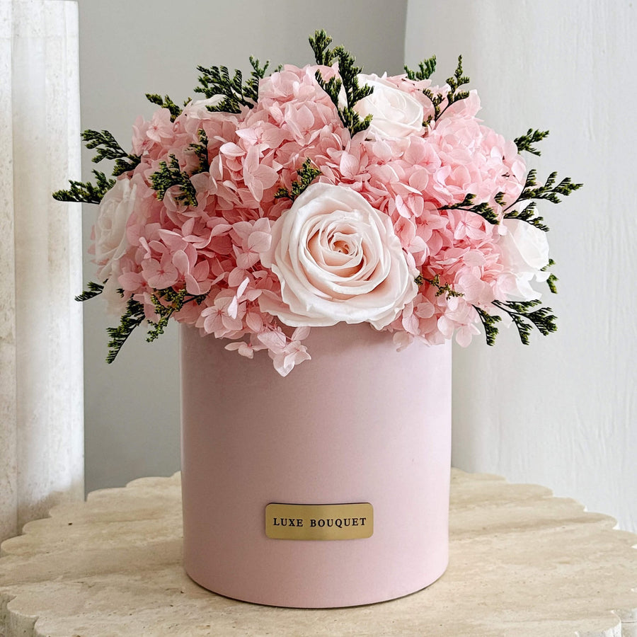 Mixed Roses and Hydrangeas - Pink - Luxe Bouquet roses that last a year