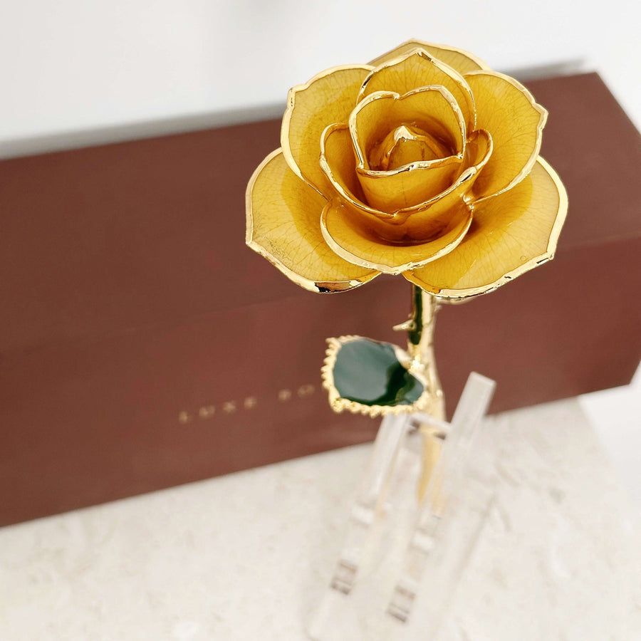24K Gold Dipped Rose - Yellow - Luxe Bouquet roses that last a year