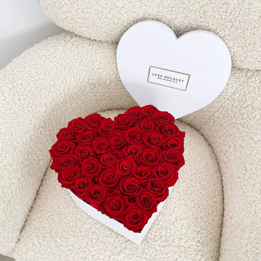 Forever Love Heart Box - Luxe Bouquet roses that last a year