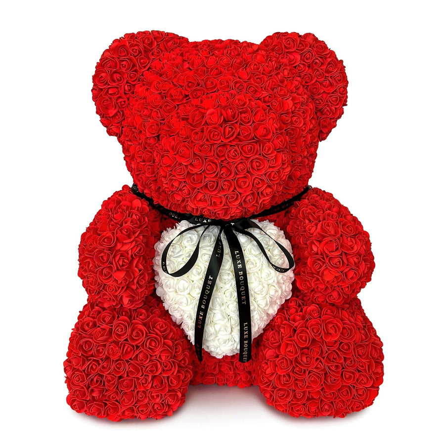 Giant Red Rose Bear - Sydney Delivery Only - Luxe Bouquet roses that last a year