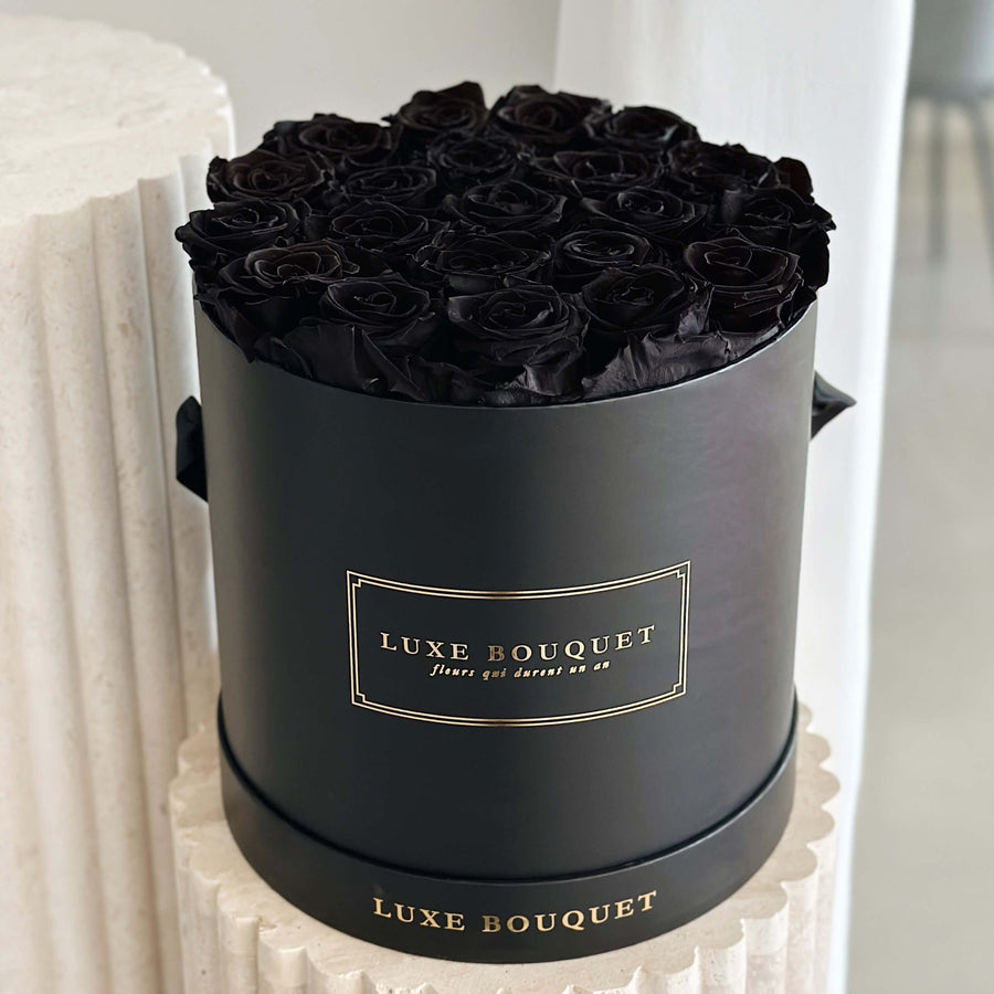 Grand Everlasting Rose Box - Black Roses - Luxe Bouquet roses that last a year