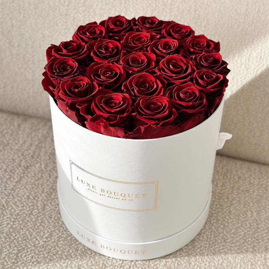 Grand Everlasting Rose Box - Burgundy Red Everlasting Roses - Luxe Bouquet roses that last a year