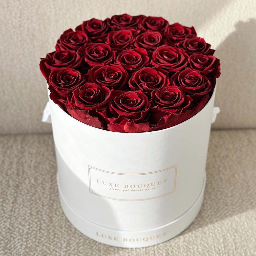 Grand Everlasting Rose Box - Burgundy Red Everlasting Roses - Luxe Bouquet roses that last a year