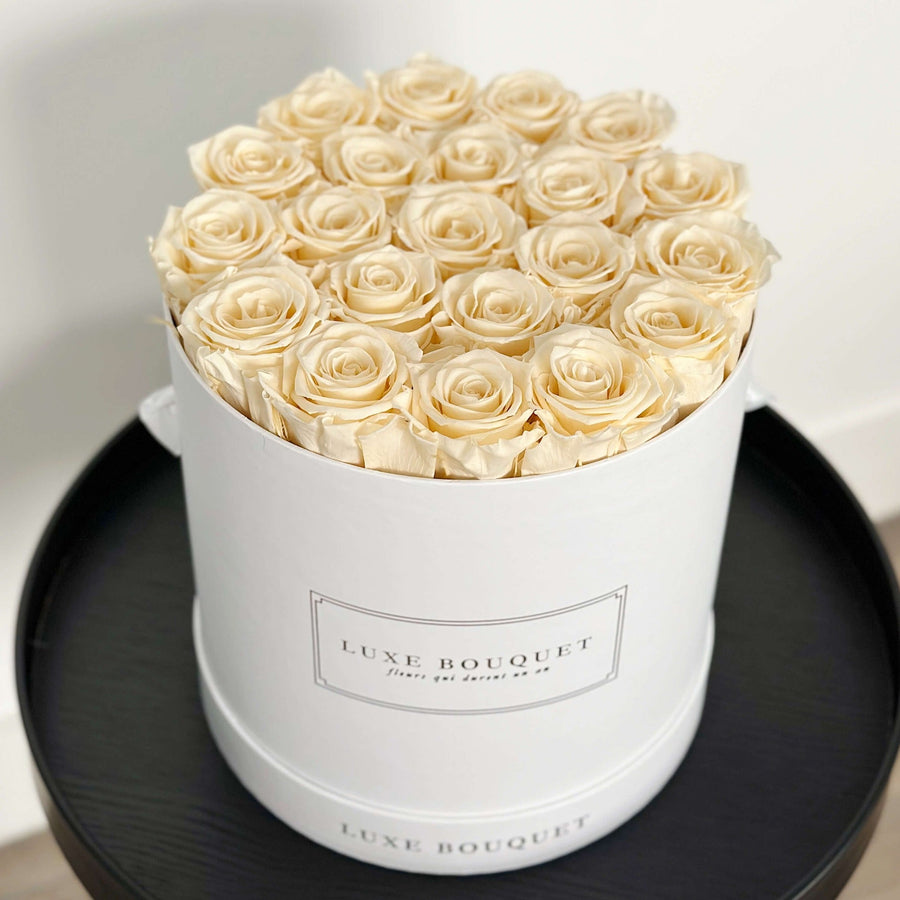 Grand Everlasting Rose Box - Champagne Everlasting Roses - Luxe Bouquet roses that last a year