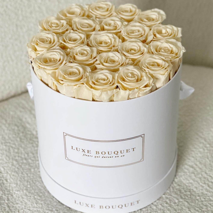 Grand Everlasting Rose Box - Champagne Everlasting Roses - Luxe Bouquet roses that last a year