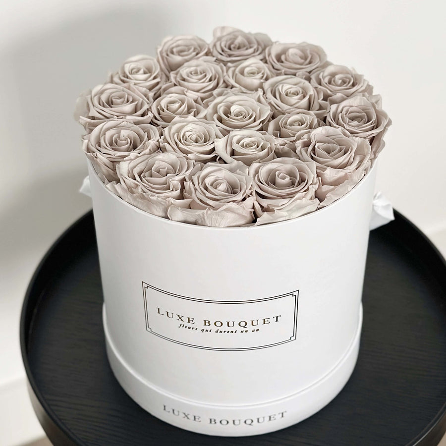 Grand Everlasting Rose Box - Grey Everlasting Roses - Luxe Bouquet roses that last a year