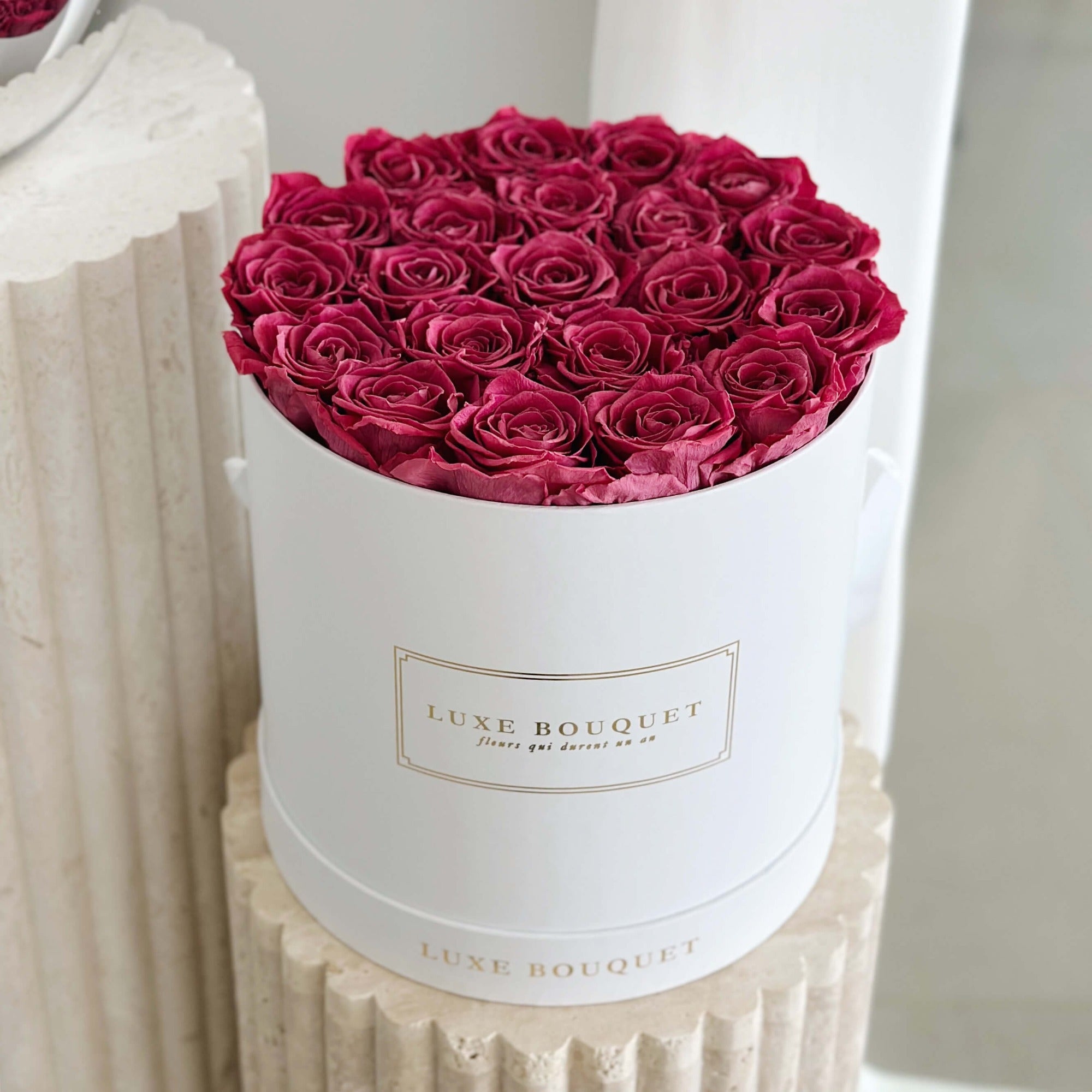 Grand Everlasting Rose Box Wine Pink Everlasting Roses