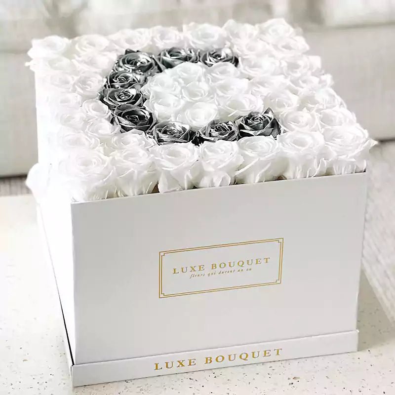 Grand Everlasting Rose Letter Box - Luxe Bouquet roses that last a year