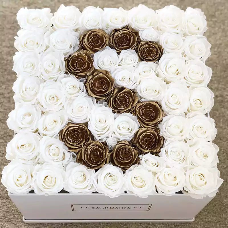 Grand Everlasting Rose Letter Box - Luxe Bouquet roses that last a year