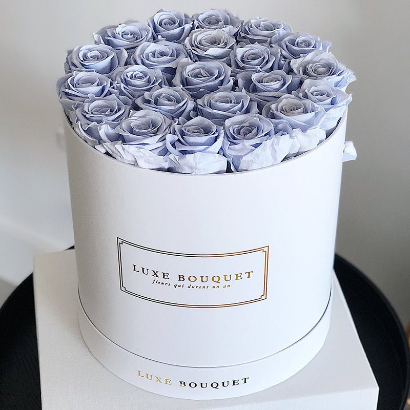 Grand Luxe Bouquet Box - Cornflower Blue Everlasting Roses - Luxe Bouquet roses that last a year
