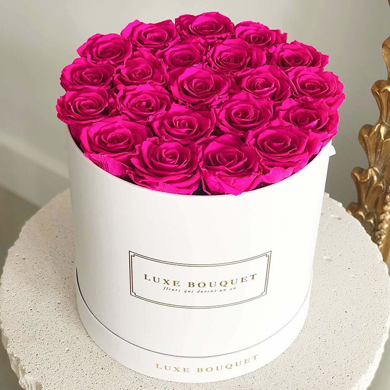 Grand Luxe Bouquet Box - Fuchsia Everlasting Roses - Luxe Bouquet roses that last a year