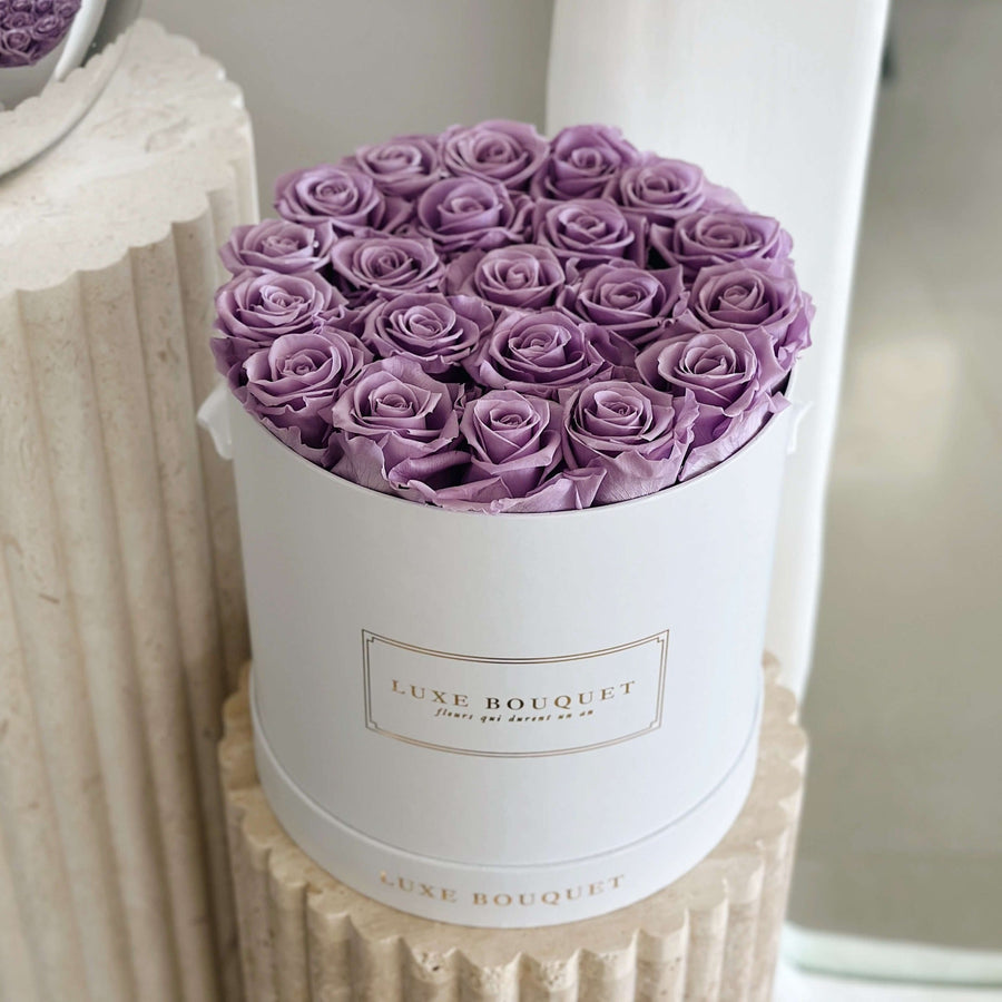 Grand Luxe Bouquet Box - Lavender Purple Everlasting Roses - Luxe Bouquet roses that last a year
