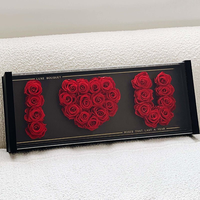 I Love You Everlasting Acrylic Rose Box - Luxe Bouquet roses that last a year