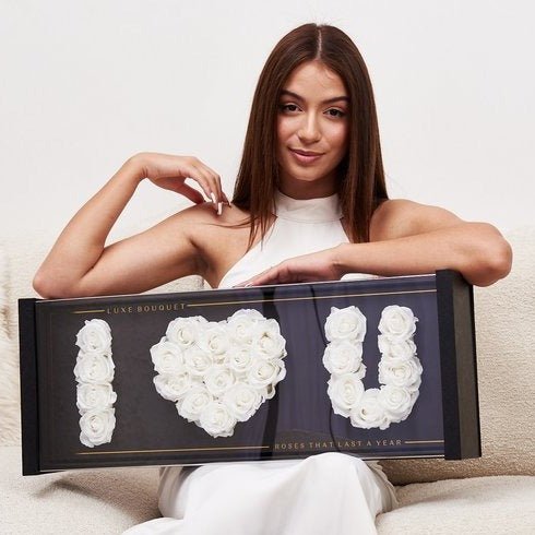I Love You Everlasting Acrylic Rose Box - Luxe Bouquet roses that last a year