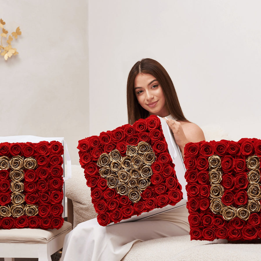 I Love You Everlasting Rose Boxes - Luxe Bouquet roses that last a year