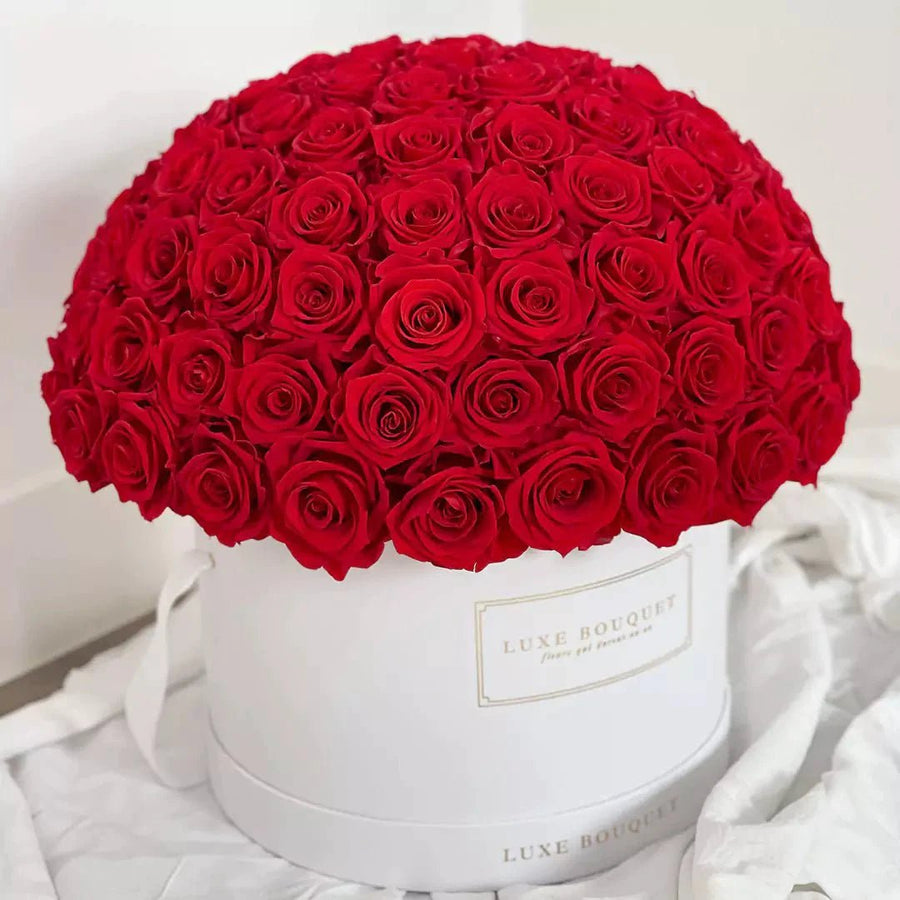 Le Grand Amor - 100 White Everlasting Roses - Luxe Bouquet roses that last a year