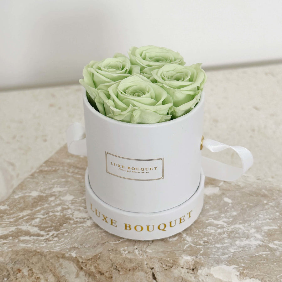 Le Mini with 4 Petite Everlasting Roses - Green - Luxe Bouquet roses that last a year
