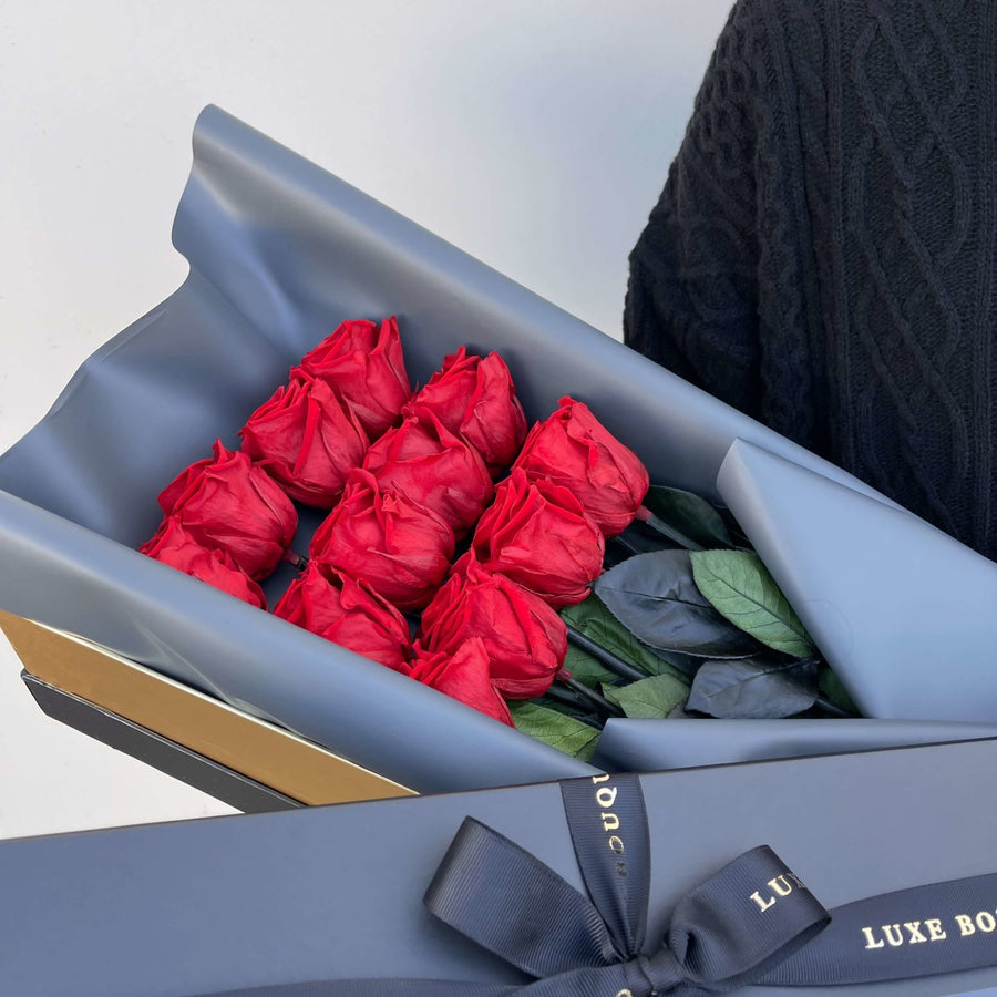 Long Stemmed Roses Box - Everlasting Roses - Luxe Bouquet roses that last a year