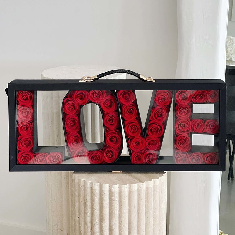 LOVE Everlasting Rose Carry Case - Luxe Bouquet roses that last a year