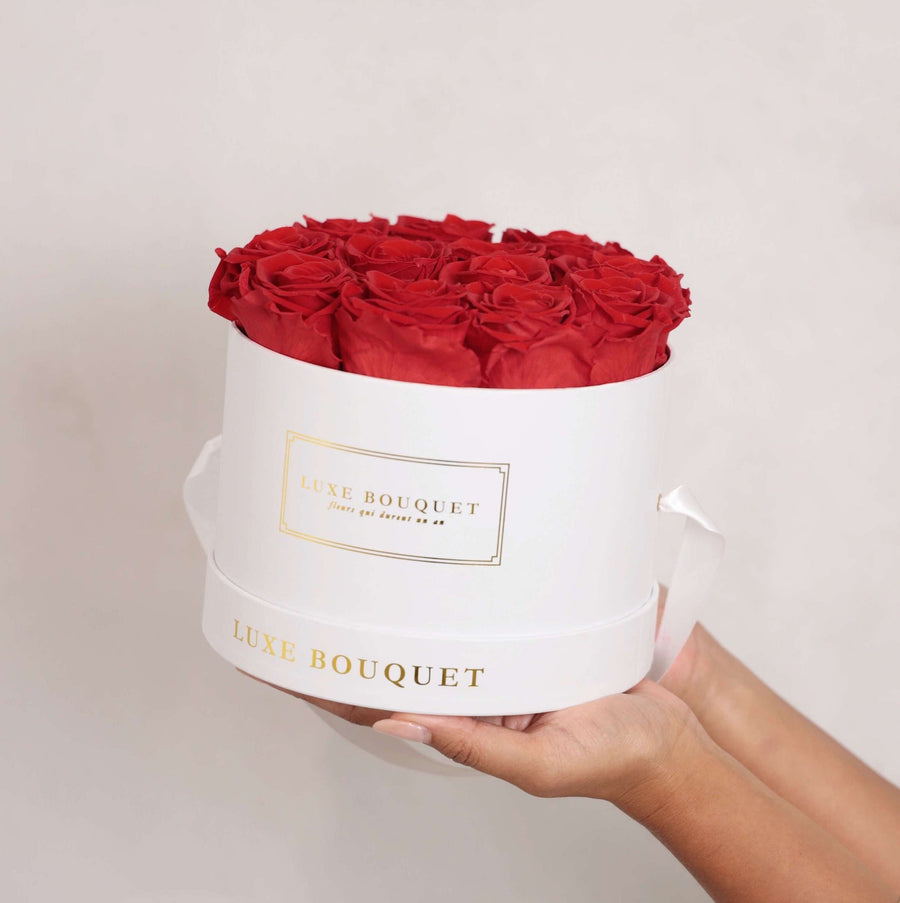 Medium Round Everlasting Rose Box - Luxe Bouquet roses that last a year