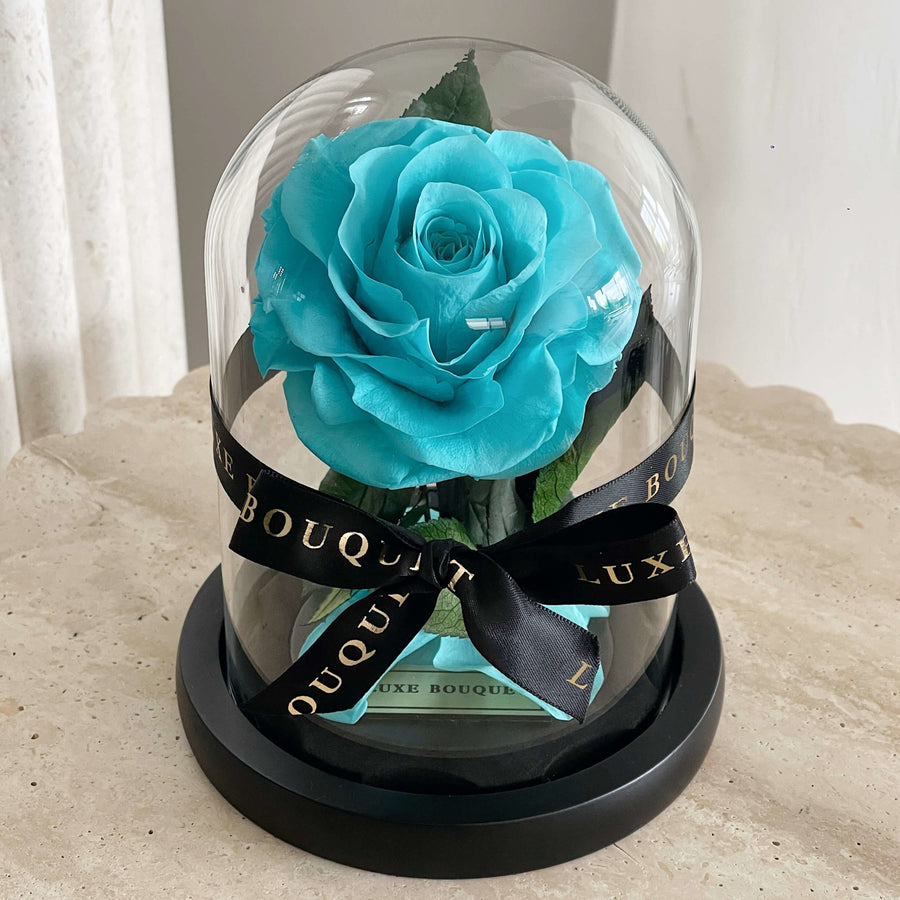 Mini Everlasting Rose - Aqua Blue - Luxe Bouquet roses that last a year