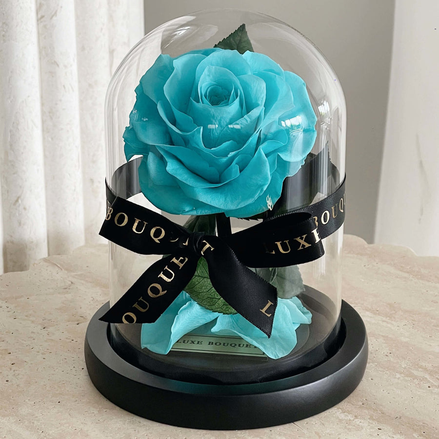 Mini Everlasting Rose - Aqua Blue - Luxe Bouquet roses that last a year