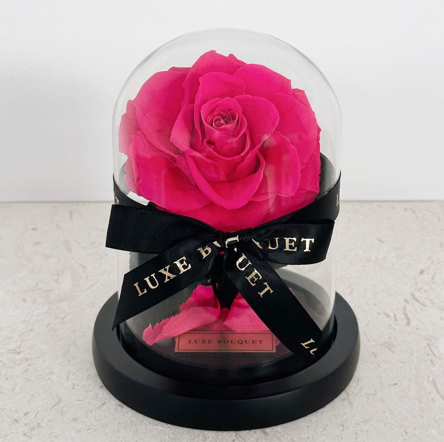 Mini Everlasting Rose - Fuchsia Pink - Luxe Bouquet roses that last a year
