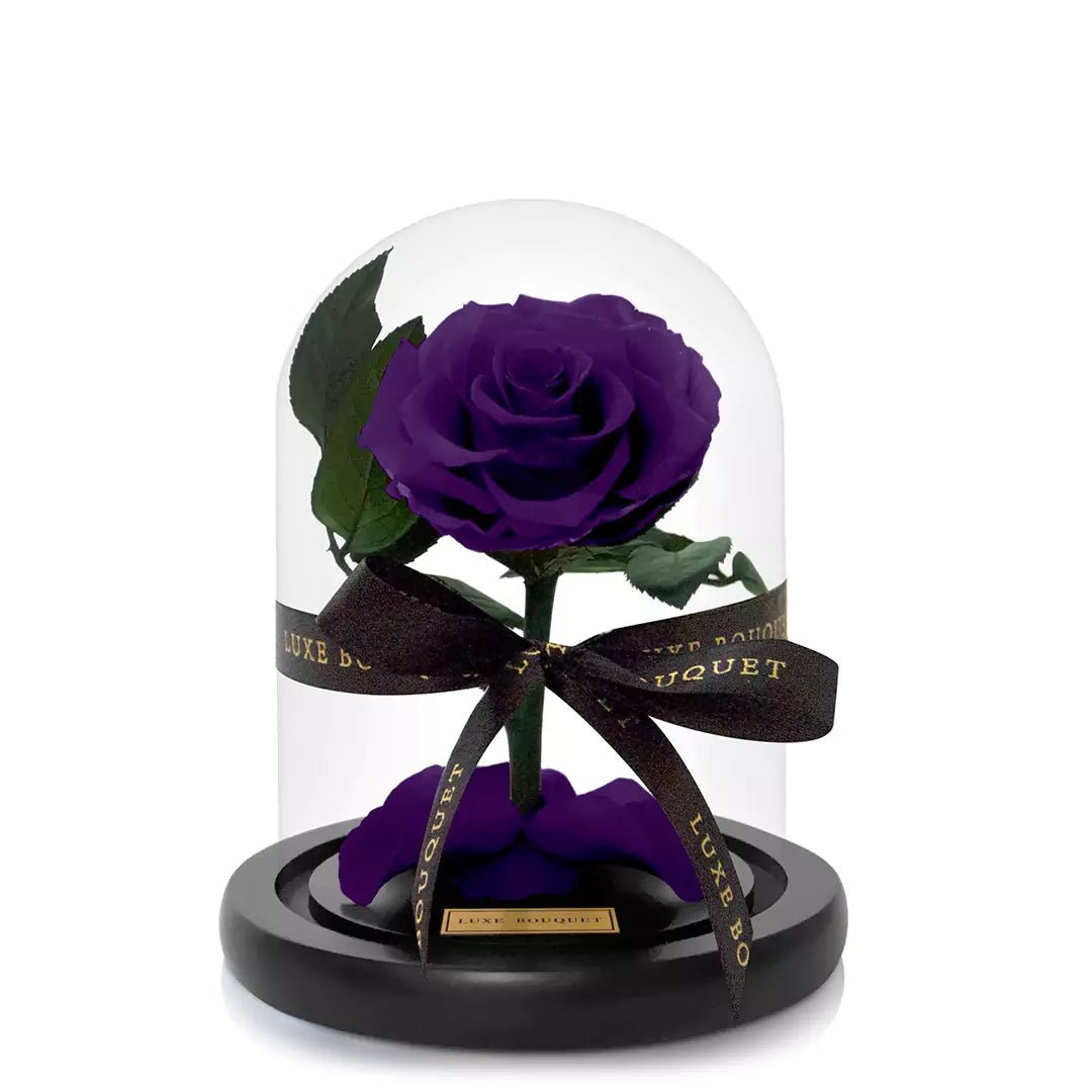 Mini Everlasting Rose Dome - Purple