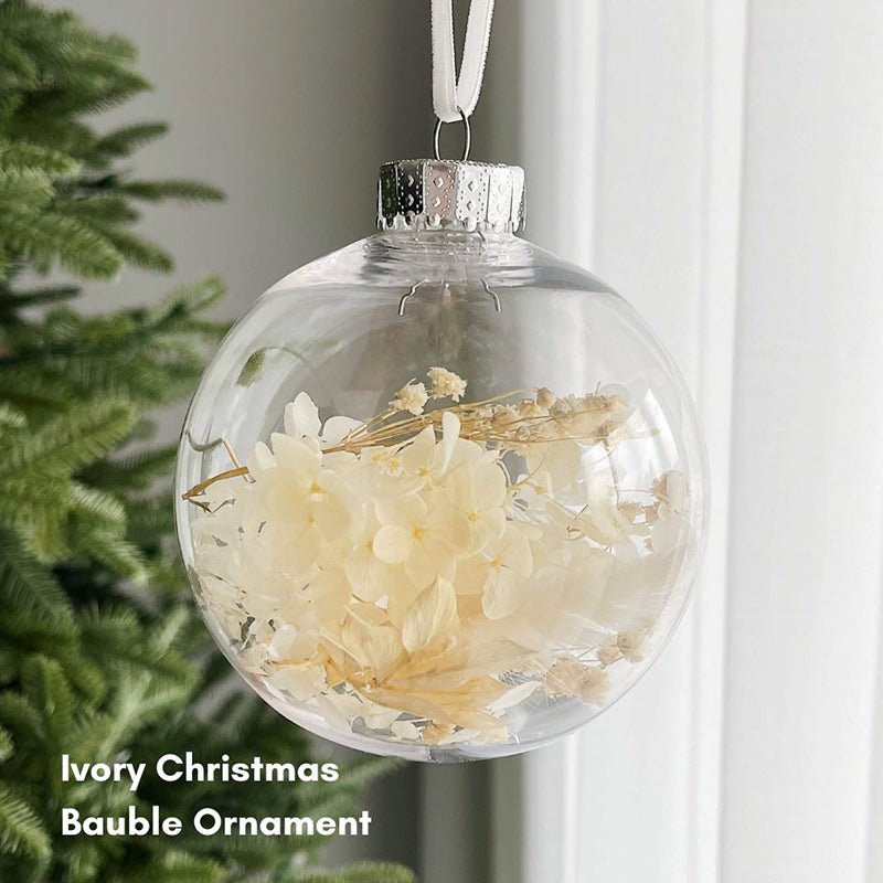 Personalised Dried Flower Christmas Bauble Ornament - Luxe Bouquet roses that last a year